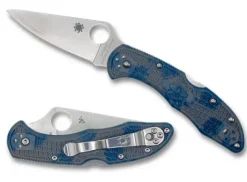 Spyderco Delica® 4 Gray-Blue Zome Super Blue Sprint Run®
