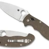 Spyderco Manix&reg; 2 XL Brown Canvas Micarta CPM CRU-WEAR