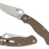 Spyderco Military&trade; 2 Brown Canvas Micarta CPM CRU-WEAR