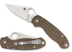 Spyderco Para&reg; 3 Brown Canvas Micarta CPM CRU-WEAR